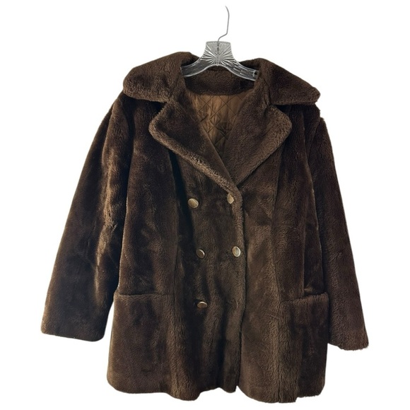 Sears Jackets & Blazers - Sears Fashion Vintage Faux Fur Coat Brown Jacket